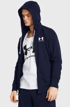 Мужское темно-синее худи UA Rival Terry LC FZ Синий XL Under Armour 1370409-410
