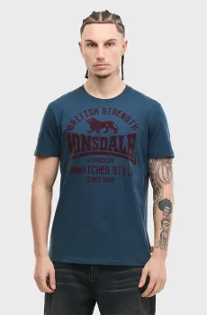 Мужская темно-синяя футболка HUDSWELL Синий XXL Lonsdale 117866