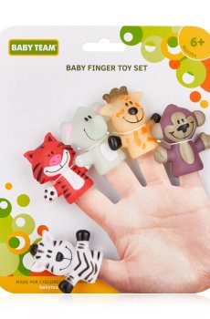 Детский набор игрушек на пальцы Baby Team Веселая детвора, от 6 месяцев, 22*17.8*4.5 см, 5 шт (8700)