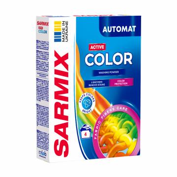 Стиральный порошок Sarmix Active Color для ручной стирки, 4 стирки, 300 г Стиральный порошок Sarmix Active Color для ручной стирки, 4 стирки, 300 г