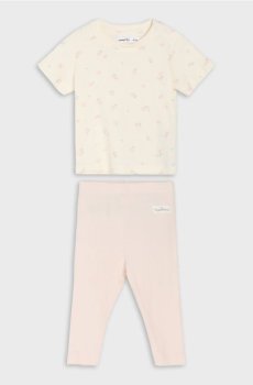 Комплект із футболки та легінсів - кремовий
