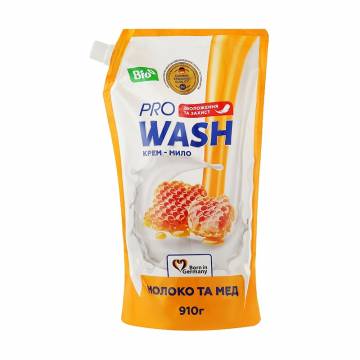 Жидкое крем-мыло ProWash Молоко и мед, 910 г (дойпак) Жидкое крем-мыло ProWash Молоко и мед, 910 г (дойпак)