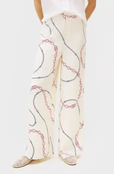 Женские белые брюки с узором SOFT Белый XXS Tommy Hilfiger WW0WW44542