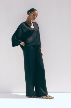 Reserved - Віскозні штани - чорний - 2574I-99X