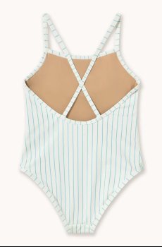 Детский слитный купальник Tinycottons CYAN FINE STRIPES SWIMSUIT