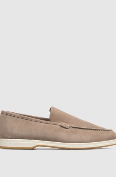 Коричневые замшевые лоферы
