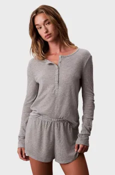 Женский серый лонгслив TISSUE WAFFLE Серый M Calvin Klein LV00QS7529