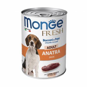 Влажный корм для собак Monge Fresh Adult со вкусом утки, 400 г Влажный корм для собак Monge Fresh Adult со вкусом утки, 400 г