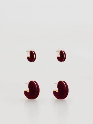 Reserved - Набір сережок - буряковий - 306FD-83X