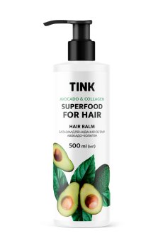Бальзам Tink SuperFood For Hair Avocado & Collagen Balm Авокадо и коллаген, для придания объема, 500 мл