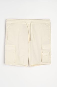 Бавовняні шорти карго - кремовий