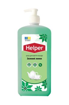 Средство для мытья посуды Helper Зелёный лимон, 1 л