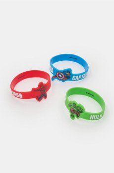 Силіконові браслети – упаковка з 3 штук Marvel - різнобарвний