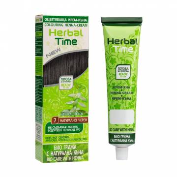 Безаммиачная крем-хна для волос Herbal Time 7 Натурально-черный, 75 мл Безаммиачная крем-хна для волос Herbal Time 7 Натурально-черный, 75 мл