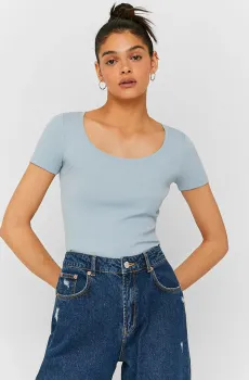 Женская голубая футболка Голубой S Tally Weijl STSCOADELE9