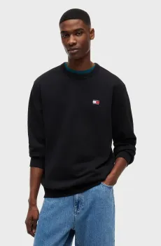 Мужской черный свитшот BADGE Черный S Tommy Jeans DM0DM21921