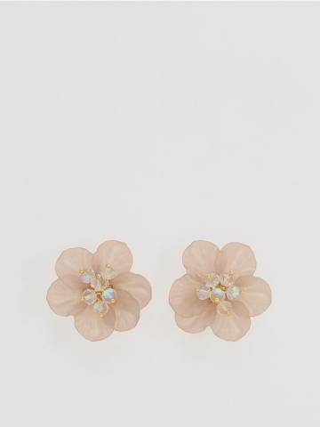 Reserved - Сережки у формі квітів - лавандовий - 326FD-04X