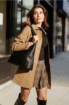 Сумка хобо з екошкіри - чорний