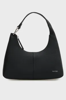 Женская черная кожаная сумка SLOUCHY LEATHER SHOULDER Черный ONESIZE Calvin Klein LV04F3657G