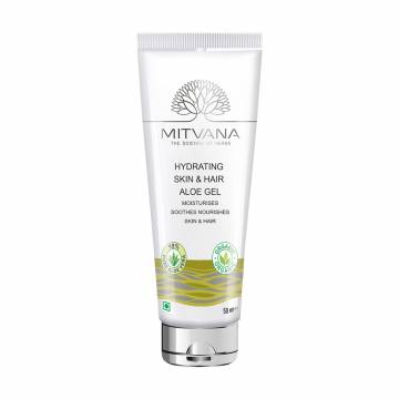 Увлажняющий гель алоэ вера для лица, тела и волос Mitvana Hydrating Skin & Hair Aloe Gel, 50 мл Увлажняющий гель алоэ вера для лица, тела и волос Mitvana Hydrating Skin & Hair Aloe Gel, 50 мл
