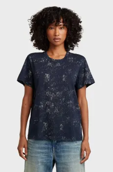 Женская темно-синяя футболка Aop Синий M G-Star RAW D29101,E151