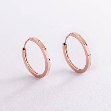 Серьги - кольца в красном золоте (2.0 см) с07754 Серьги - кольца в красном золоте (2.0 см) с07754