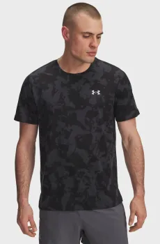 Мужская черная камуфляжная футболка UA Launch Printed SS Черный M Under Armour 6006110-016
