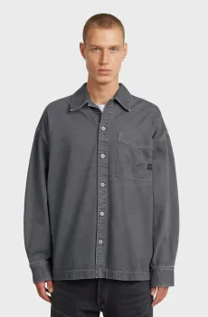 Мужская серая рубашка Boxy Серый S G-Star RAW D23007,D491