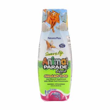 Детские мультивитамины NaturesPlus Animal Parade со вкусом тропических фруктов, в жидкости, 236 мл Детские мультивитамины NaturesPlus Animal Parade со вкусом тропических фруктов, в жидкости, 236 мл