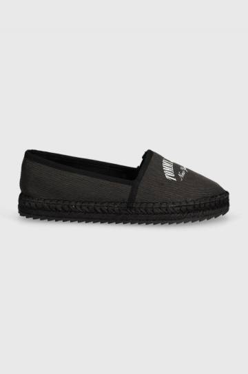 Эспадрильи Tommy Jeans TJW VARSITY ESPADRILLE цвет чёрный EN0EN02470 Эспадрильи Tommy Jeans TJW VARSITY ESPADRILLE цвет чёрный EN0EN02470