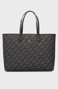 Женская черная сумка с узором ICON Черный ONESIZE Tommy Hilfiger AW0AW17688