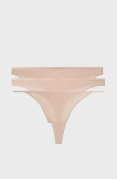 Женские бежевые трусики (3 шт) Бежевый S Tommy Hilfiger UW0UW05756