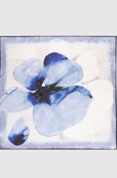 Белый платок из шелка BATTISTA в акварельном принте