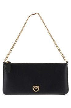 Pinko Black Logo Clutch Shoulder Bag
