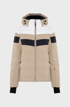 Женская бежевая лыжная куртка JACKET ZIP HOOD MECHANICAL STR Бежевый 34 CMP 34W4586-A435