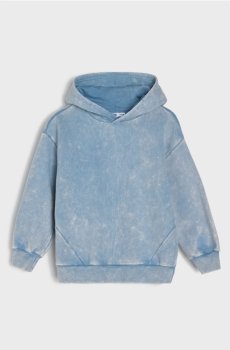 Худі з капюшоном з ефектом прання - синій