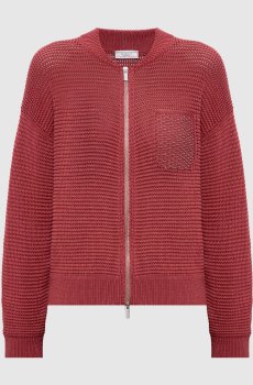 Розовый кардиган с цепочкой мониль