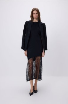 Reserved - Сукня міді з мереживом - чорний - 460IM-99X