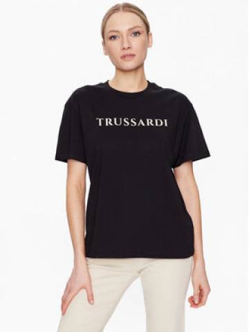 Trussardi Футболка Lettering Print 56T00565 Чорний Regular Fit Trussardi Футболка Lettering Print 56T00565 Чорний Regular Fit