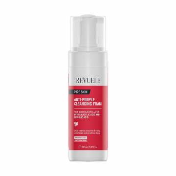 Пенка для умывания Revuele Pure Skin Anti-Pimple Cleansing Foam против прыщей, с салициловой и гликолевой кислотами, 150 мл Пенка для умывания Revuele Pure Skin Anti-Pimple Cleansing Foam против прыщей, с салициловой и гликолевой кислотами, 150 мл