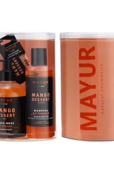 Подарочный набор Mayur Манговый десерт (шампунь для волос, 200 мл + жидкое мыло, 275 мл + бальзам для губ, 5 г)