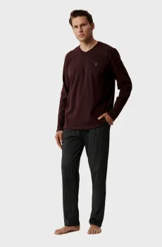 Мужская пижама (лонгслив, брюки) Разноцветный L Atlantic NMP-389