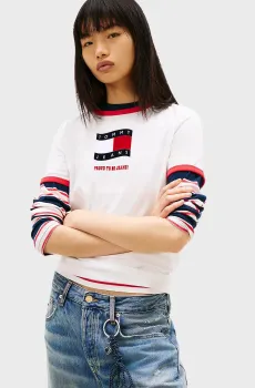 Женская белая футболка NOVELTY Белый XS Tommy Jeans DW0DW22306