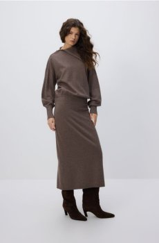 Reserved - Сукня з додаванням вовни - кавовий - 376HK-84M
