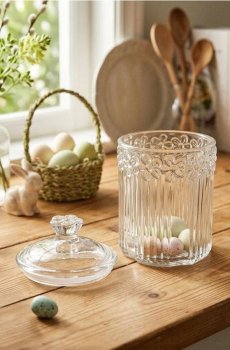 Скляний контейнер для зберігання з кришкою - clear