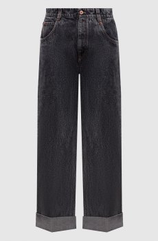 Серые джинсы с эффектом потертости