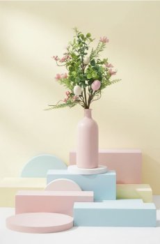 Великодня декоративна рослина у формі гілочки - пастельний рожевий