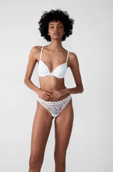 Женский белый бюстгальтер пуш-ап глубокое декольте PATCHOULI Белый 75C Etam 6551197