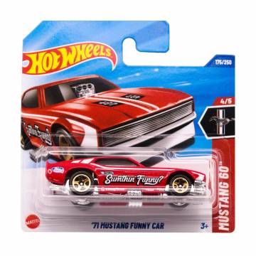 Базовый автомобиль Hot Wheels 71 Mustang Funny Car, красный, от 3 лет, 11*3.5*11 см (5785) Базовый автомобиль Hot Wheels 71 Mustang Funny Car, красный, от 3 лет, 11*3.5*11 см (5785)