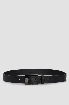 Мужской черный кожаный ремень Черный 95 Karl Lagerfeld 542432.815300;990